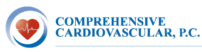 Comprehensive Cardiovascular PC - Logo for Comprehensive Cardiovascular, P.C. featuring a red heart with a white heartbeat line inside a blue circular design.