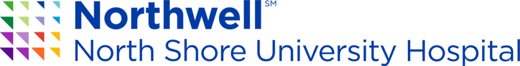 Comprehensive Cardiovascular PC - About the Northwell North Shore University Hospital logo: colored triangles on the left and blue text on the right.